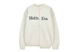 Matin Kim Asymmetric Logo Knit Pull Over Ivory PO303