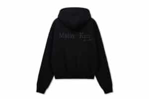 Matin Kim Back Logo Essential Hoody Zip Up Black JP303