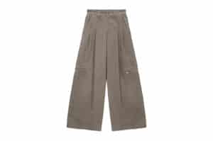 Matin Kim Corduroy Tuck Point Wide Pants Beige PT058