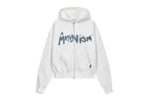 Matin Kim Graffiti Logo Hoody Zip Up White JP304
