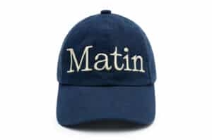 Matin Kim Logo Stitch Ball Cap Navy HT708
