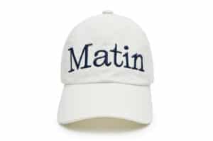 Matin Kim Logo Stitch Ball Cap White HT708