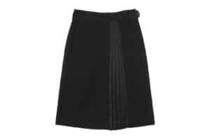 Matin Kim Pleats Mix Midi Skirt Black SK020