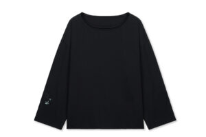 Matin Kim Raw Hem Finished Boat Neck Top Black TS005