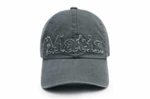 Matin Kim Rough Cut Applique Ball Cap Grey HT001
