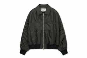 Matin Kim Small Logo Shirring Jumper Khaki JP003