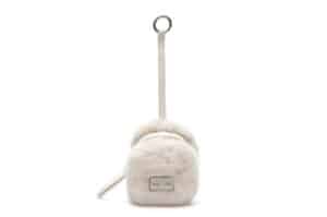 Matin Kim Soft Fur Mini Cube Pouch Ivory AC018