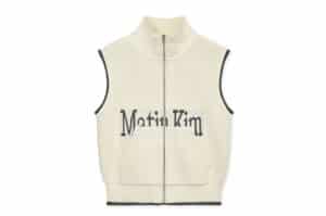 Matin Kim Spell Point Knit Zip Up Vest Ivory KV302