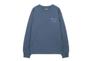 Matin KimVintage Washed Logo Top Smoke Blue TS307