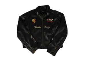 REGEN ZONE SPUR Racing Embroidered Motor Leather Jacket Black