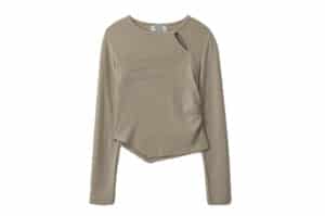Rolarola Cut-Out Slim Long Sleeve Tee Beige