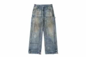 SONGAADON Dirty Jeans With Stained Knees Blue
