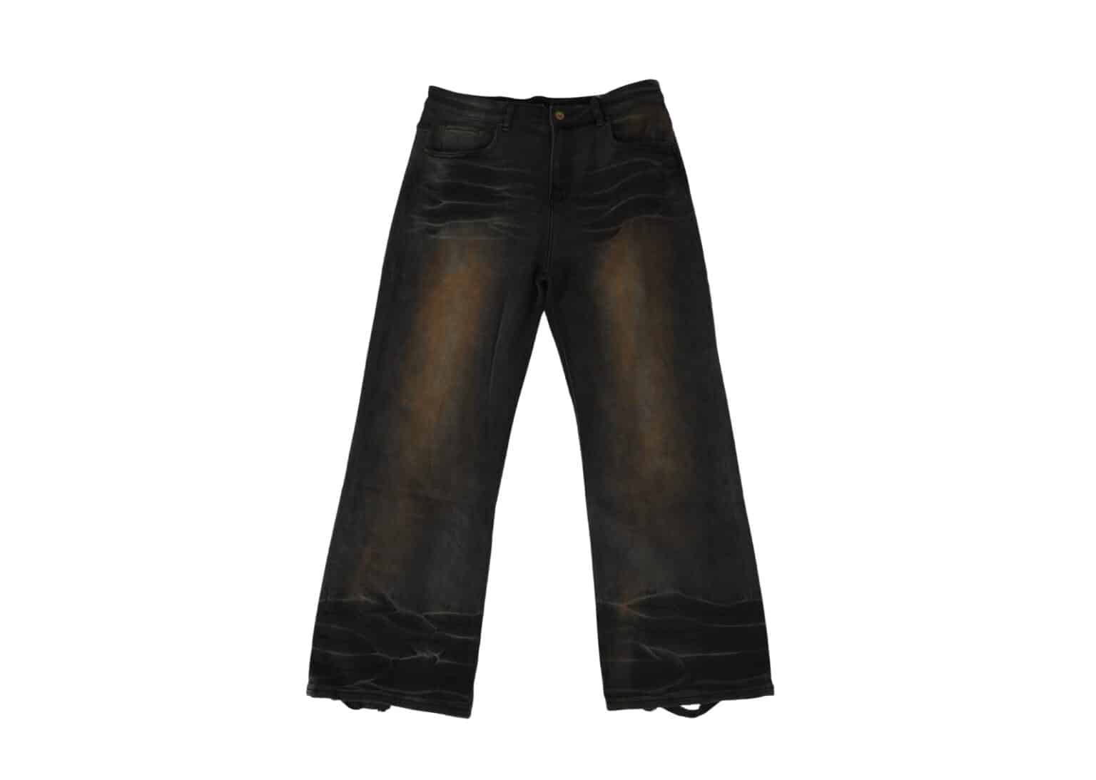 Buy SOULDIVE 24FW Rust Stain Destroyed Straight Denim Pants Black ...