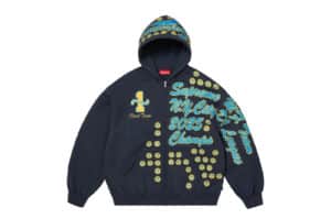Supreme League Champs Zip Up Hooded Sweatshirt Navy