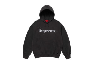 Supreme Washed Old English Hooded Sweatshirt Black
