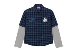 A Few Good Kids Moomin Plaid Mock Two Piece Shirt Navy