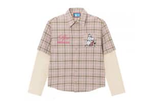 A Few Good Kids Moomin Plaid Mock Two Piece Shirt Pink