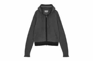 Matin Kim Brushed Knit Hoody Zip-Up Charcoal (W) CD041