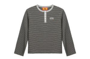 A Few Good Kids Floral Henley Long Sleeve Tee Dark Grey