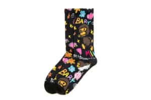 BAPE Baby Milo Graffiti Star Socks Black