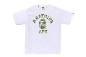 BAPE Check College Tee (FW25) White:Green