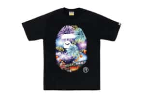 BAPE Firework Ape Head Photo Tee Black