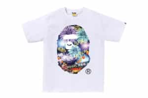 BAPE Firework Ape Head Photo Tee White