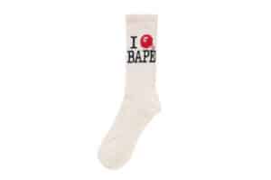 BAPE I Love Bape Socks White
