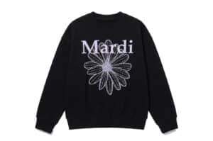 Mardi Mercredi Flowermardi Crewneck Black Lightpurple
