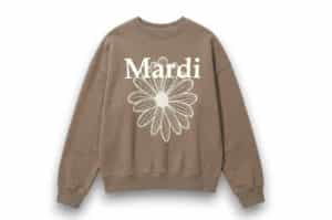 Mardi Mercredi Flowermardi Crewneck Taupe Ivory