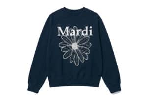 Mardi Mercredi Raglan Flowermardi Cracked Crewneck Navy Ivory