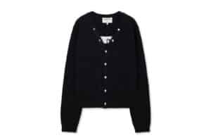 Matin Kim Back Logo Snap Button Cardigan Black CD002