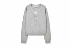 Matin Kim Back Logo Snap Button Cardigan Grey CD002