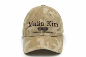 Matin Kim Camouflage Logo Ball Cap Beige HT010