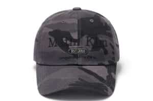 Matin Kim Camouflage Logo Ball Cap Charcoal HT010
