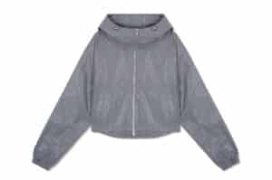 Matin Kim Crop Hoody Coating Jumper Dark Grey JP039