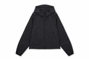Matin Kim Cropped Back Logo Hoody Wind Breaker Black JP006