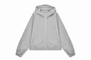 Matin Kim Cropped Back Logo Hoody Wind Breaker Light Beige JP006