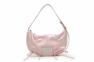 Matin Kim Half Shirring Ribbon Round Bag Light Pink BG002