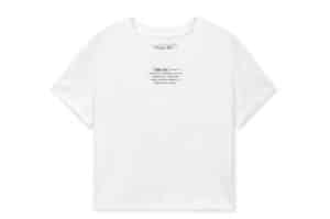 Matin Kim Label Point Lettering Crop Top White TS090