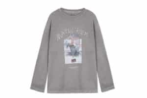 Matin Kim Lny 26 Pigment Long Sleeve Top Light Grey TS320