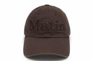 Matin Kim Logo Washed Ball Cap Brown HT707