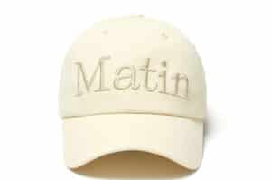 Matin Kim Logo Washed Ball Cap Light Beige HT707