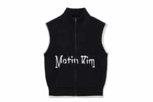 Matin Kim Spell Point Knit Zip Up Vest Black KV302