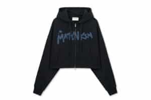 Matin Kim Vintage Washed Graffiti Hoody Zip Up Black JP305