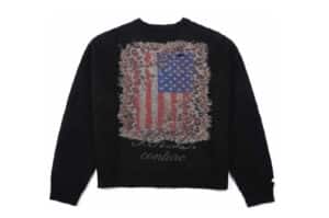 REGEN ZONE 25FW SIAU National Flag Knit Cardigan Black
