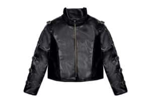 REGEN ZONE Buckled Wax Leather Jacket Black