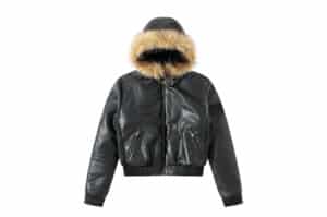 REGEN ZONE Faux Fur-lined Cotton Jacket Black