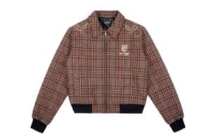 REGEN ZONE Houndstooth Quilted Jacket Brown