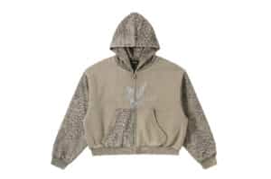 REGEN ZONE Pegasus Leopard Print Hooded Sweat Brown